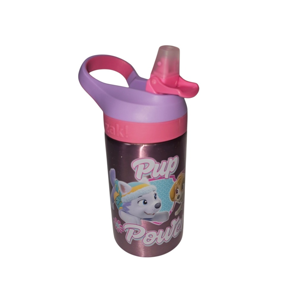 Zak Designs Water Bottle Kids 15.5oz Purple Good Paw Patrol Pup Power Stainless